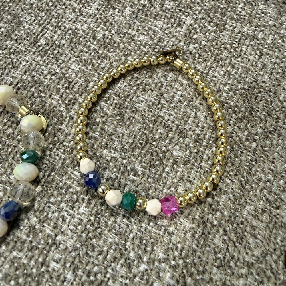 Erimish Multicolor Beaded Bracelet Stack With Gol… - image 8
